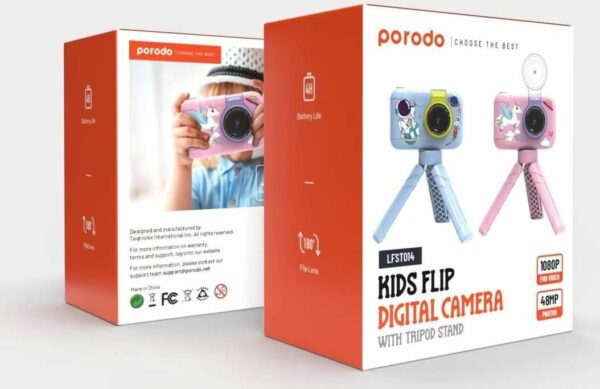 دوربین دیجیتال Porodo Kids Flip LFS014 48MP